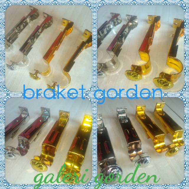 Braket  kaki gorden besi mengkilap dan biasa