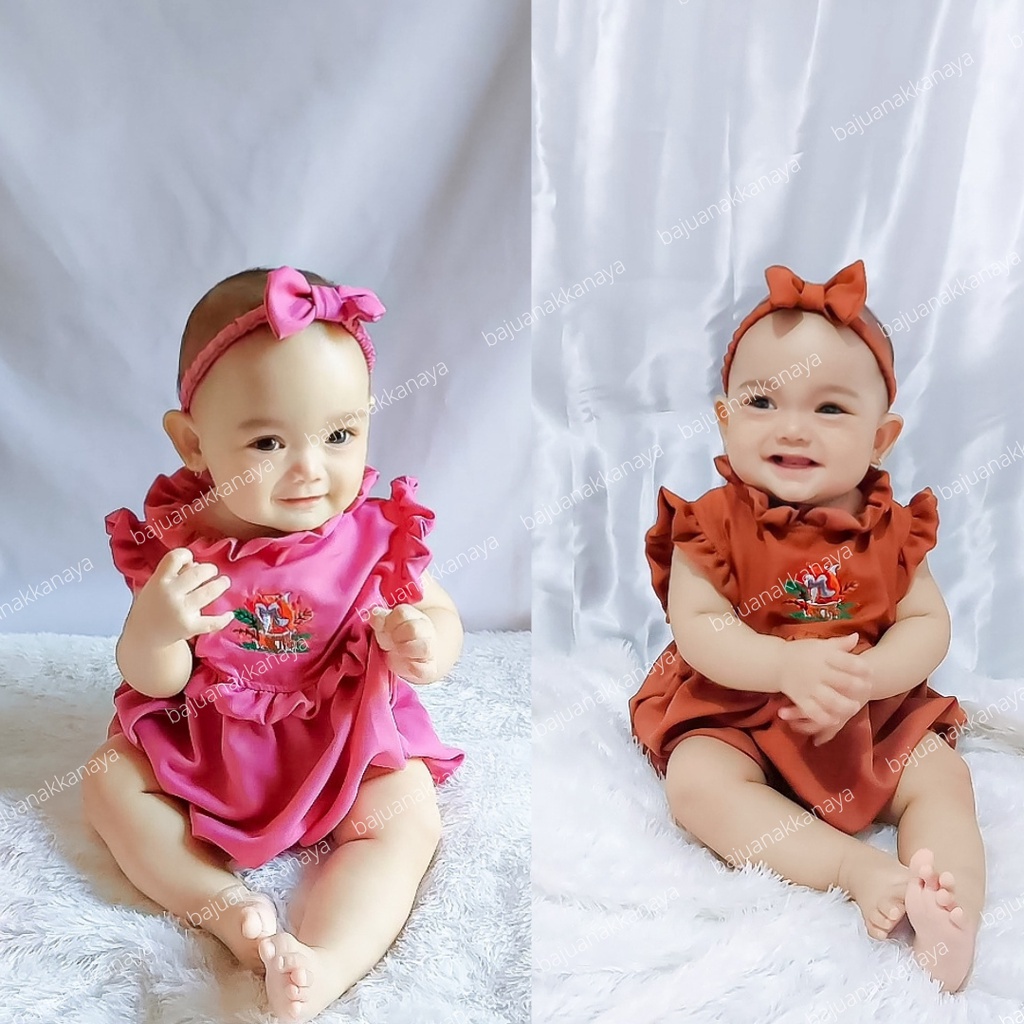 0-12 BLN ROMPER BAYI REGALIA BAJU BAYI PREREMPUAN FREE HEADBAND BY MYBEE