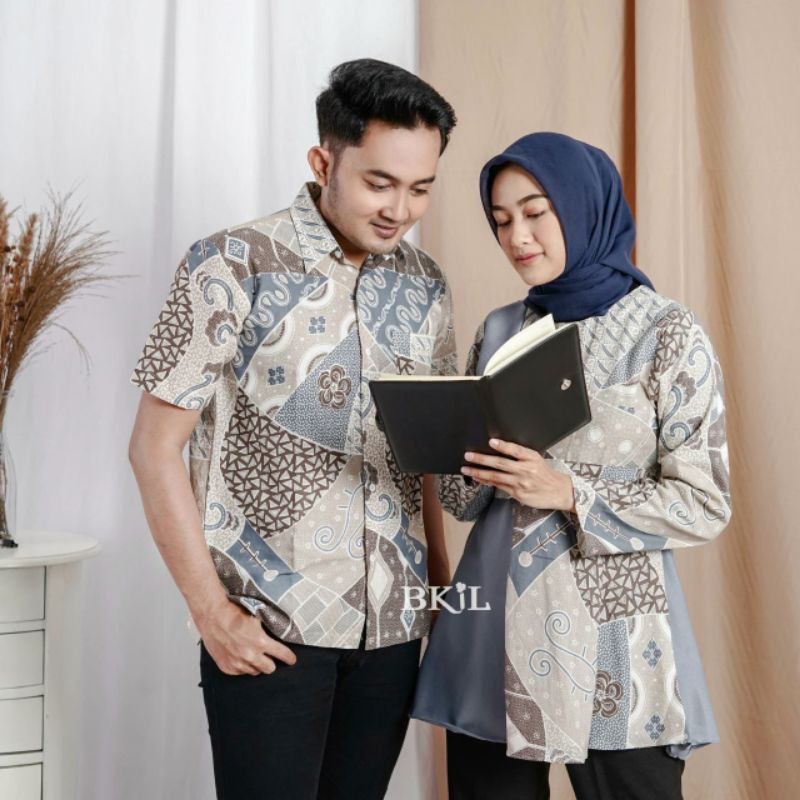 Maura Couple - Sania Ruffle Batik Couple Ori Ndoro Jowi Garansi Termurah Shopee - BATIK MODERN SOLO