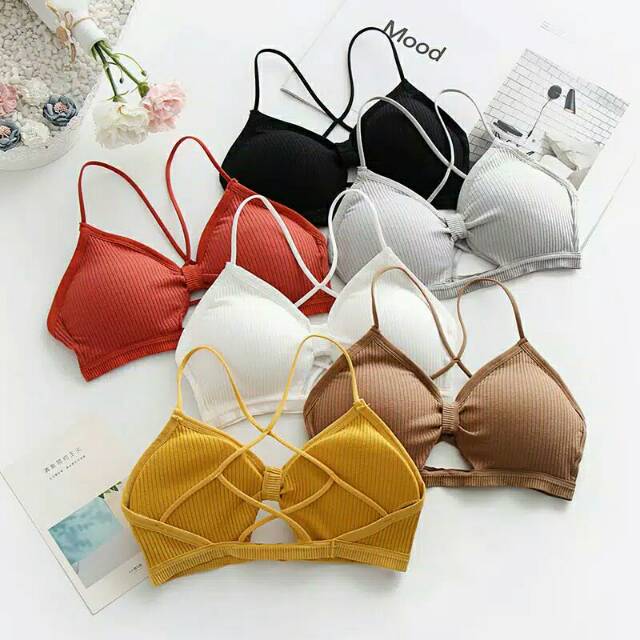 Sport Bra Bralette Model Pita Tali Belakang Silang