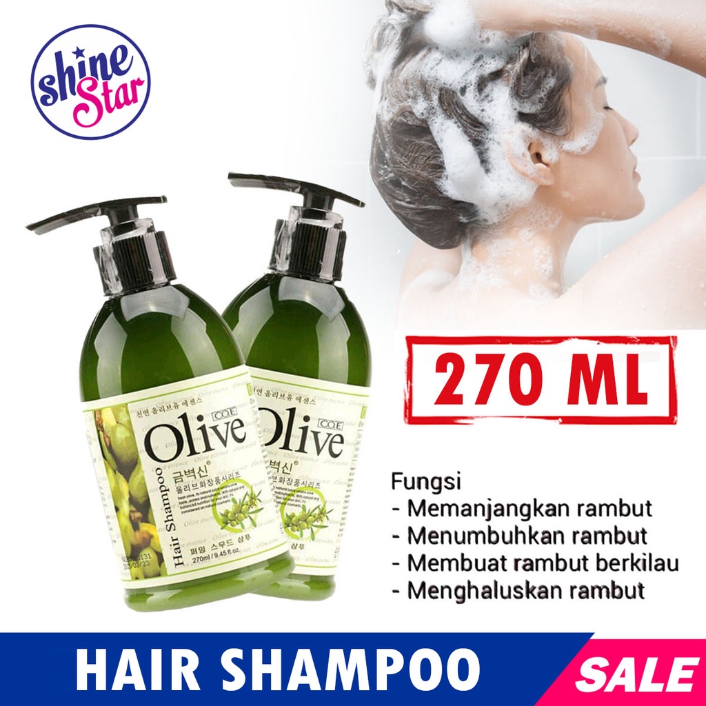 SHINE STAR - Shampoo Olive Oil - Olive Shampo COE -  Shampoo Anti Ranbut Rontok - Perawatan Rambut Rontok / Sampo Anti Ketombe / Sampo Anti-Dandruff - Shampoo Pelurus Rambut Original / Menutrisi Rambut