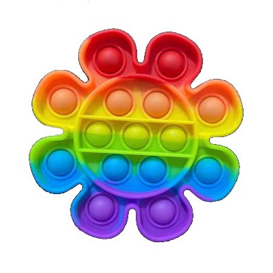Pop It Fidged Toys Mainan TikTok Push Pop-Rainbow Flower