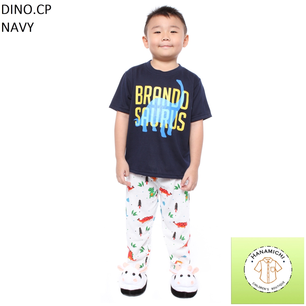 Hanamichi DINO.CP Setelan Baju Tidur Anak Lengan Pendek