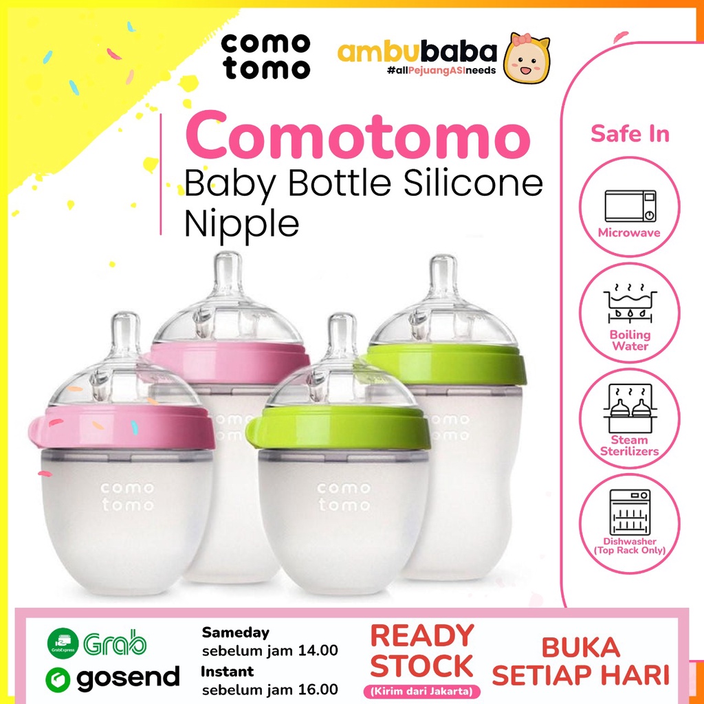 Comotomo Botol Susu Baby Bottle Silicone Nipple