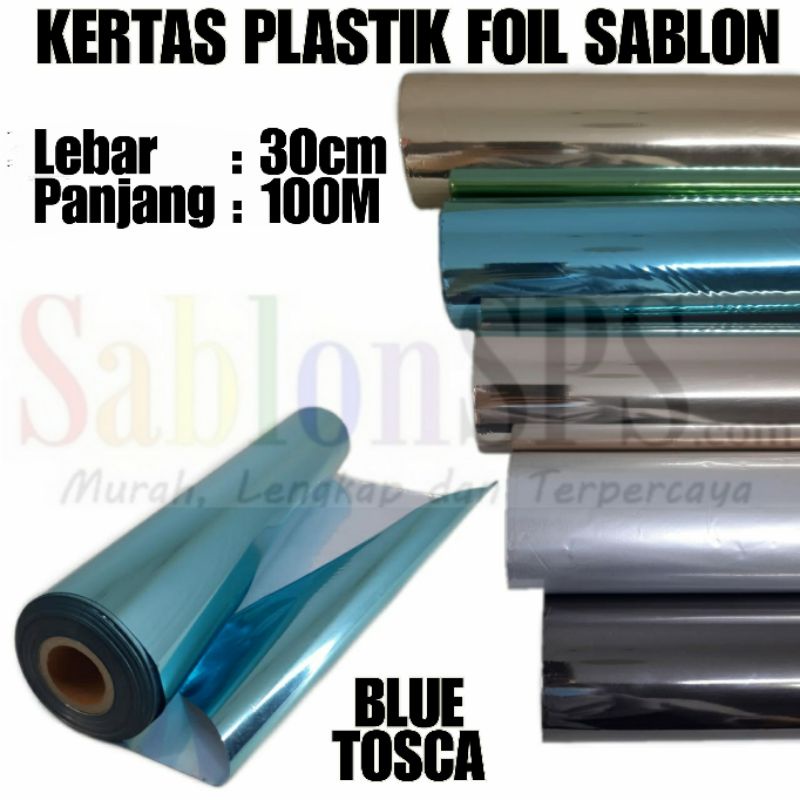 KERTAS PLASTIK FOIL SABLON BLUE TOSCA