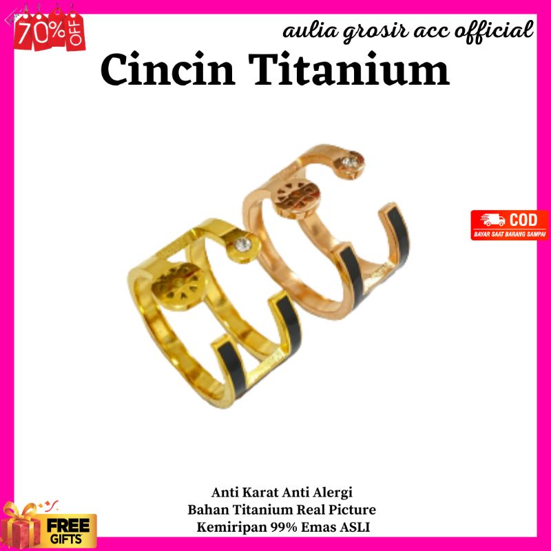 Cincin Titanium Asli Cincin Pria Cincin Couple Cincin Titanium Perhiasan Wanita Anti Karat CNT-043