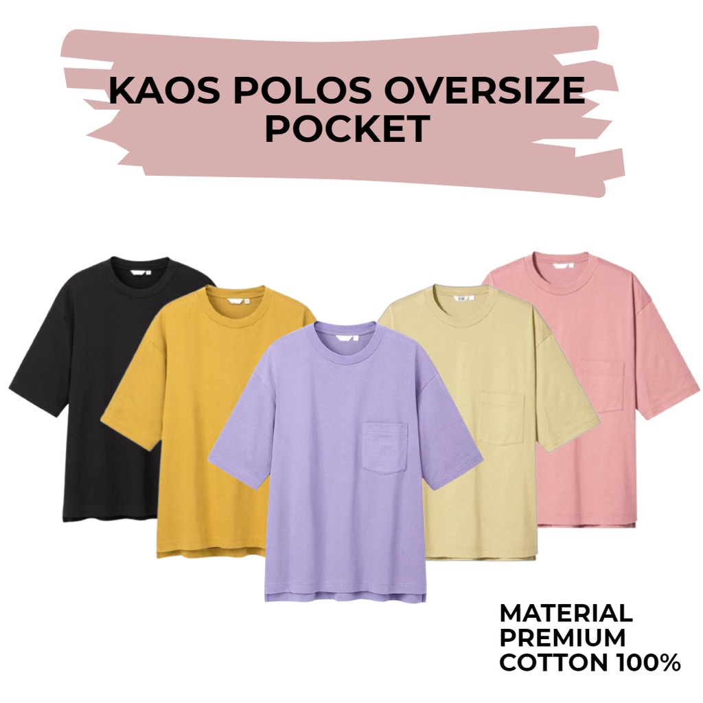 KAOS POLOS OVERSIZE POCKET - KAOS OVERSIZE POCKET - KAOS OVERSIZED - KAOS OVERSIZE - KAOS OVERSIZE UNISEX - TSHIRT OVERSIZE