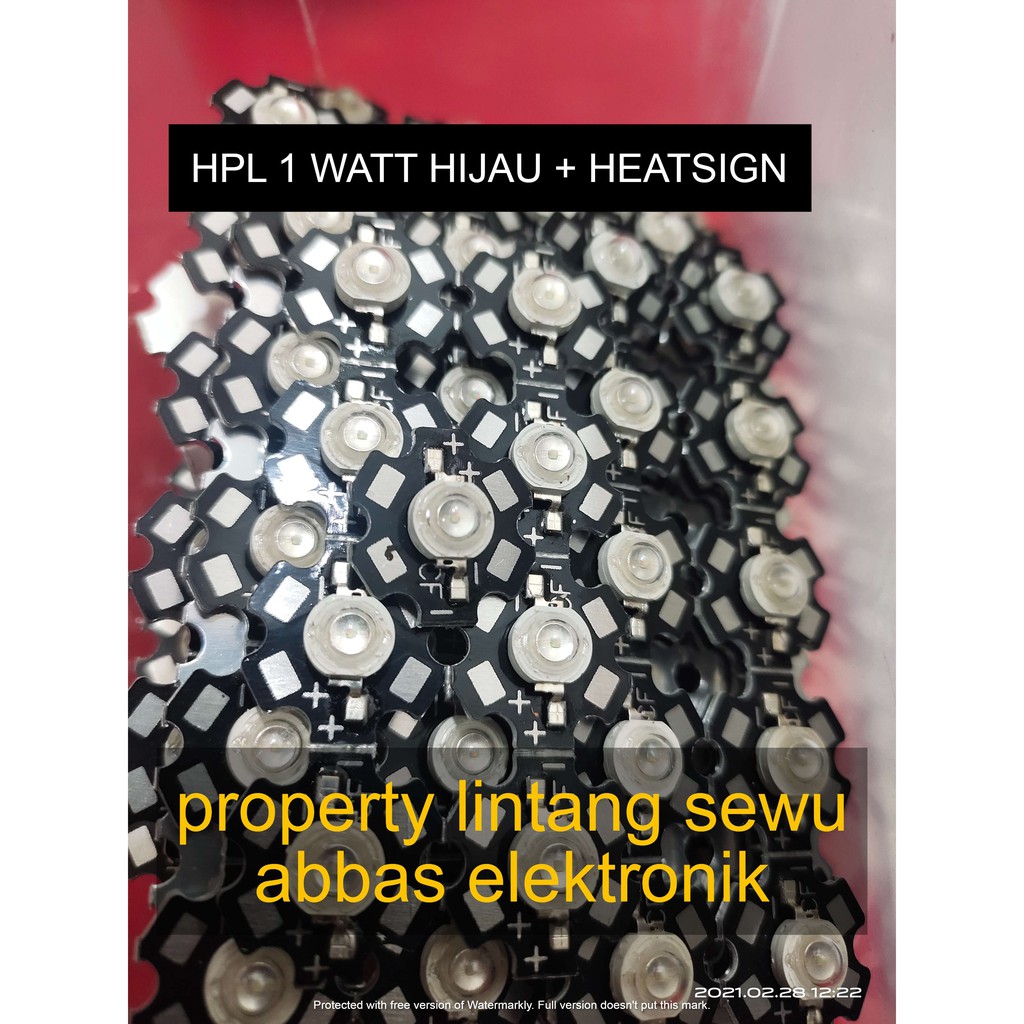 led hpl 1 watt warna HIJAU GREEN plus heatsing pendingin