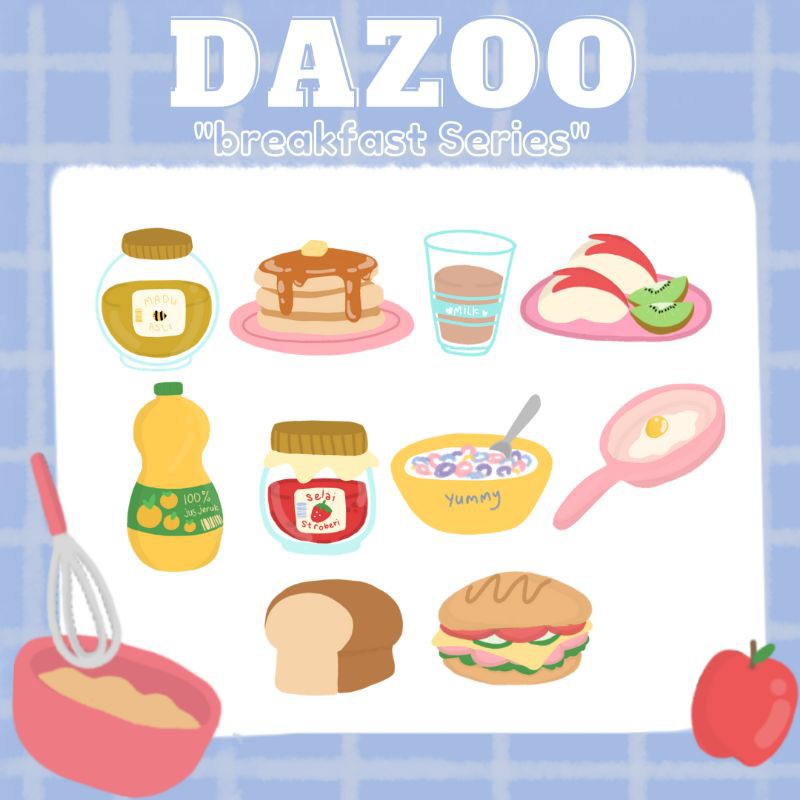 

Mini pack sticker Dazoo bullet jurnal "breakfast series