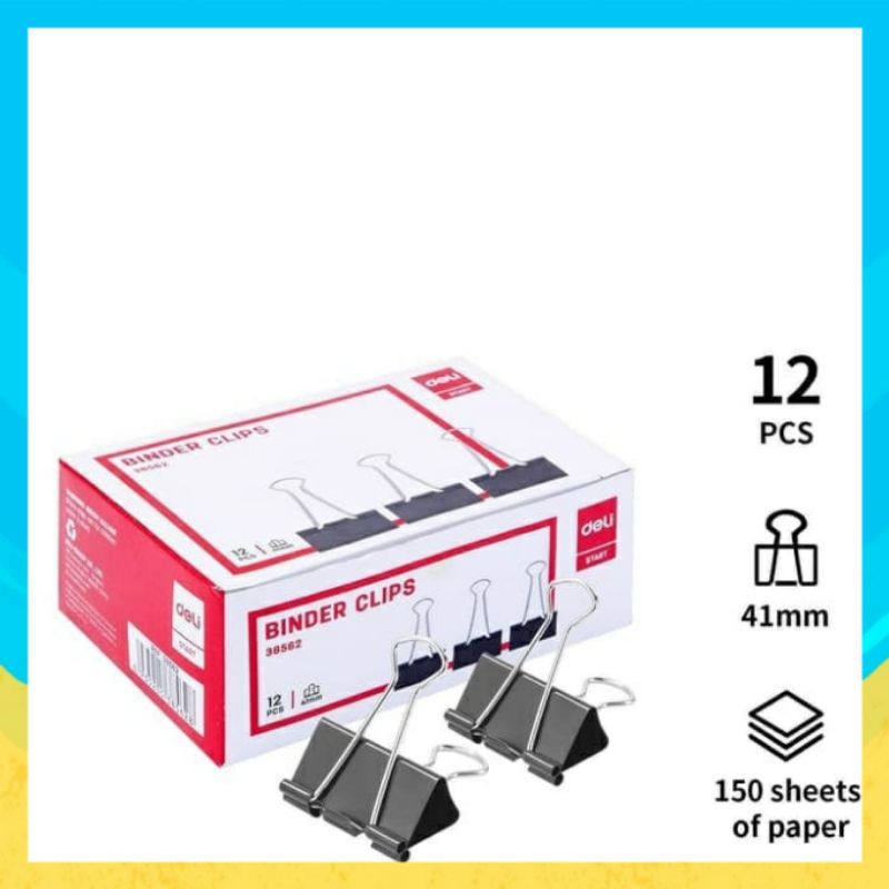 

Deli Binderr Clip 41Mm bebas karat dilapisi oleh eletroforesis (200) E38562 / 1Box isi 12
