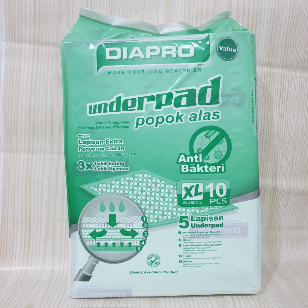 Jual Diapro Underpad Underpads Perlak XL 60x90cm | Shopee Indonesia