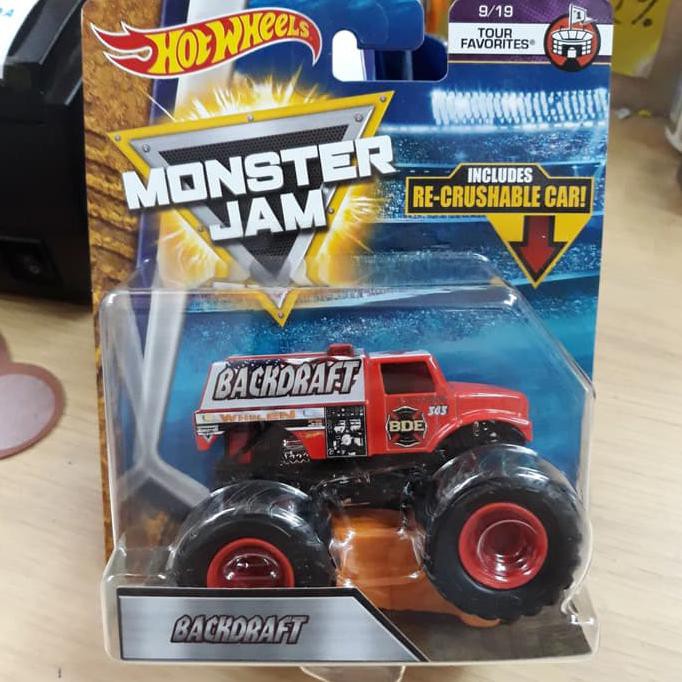 HOT SALE Hot Wheels MONSTER JAM BACKDRAFT Diecast Off Road Truck Ban Besar Terjarmin