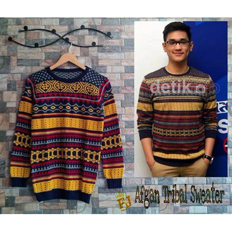Baju Rajut Pria Korea Afgan Tribal Sweater