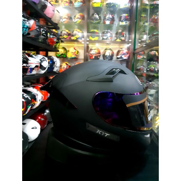 HELM KYT K2RIDER HITAM DOP PAKET GANTENG FREE STICKER VISOR-4