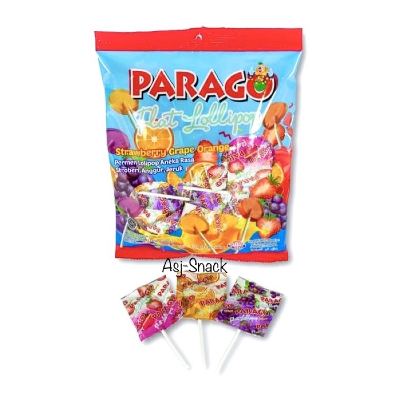 

Permen Parago Flat Lollipop dengan Aneka rasa buah, ( 1 pak isi 25 pcs x @ 6g )