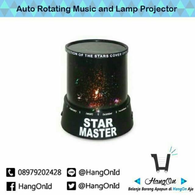Lampu Tidur Bintang-bintang Auto Rotating Music and Lamp Projector Atars