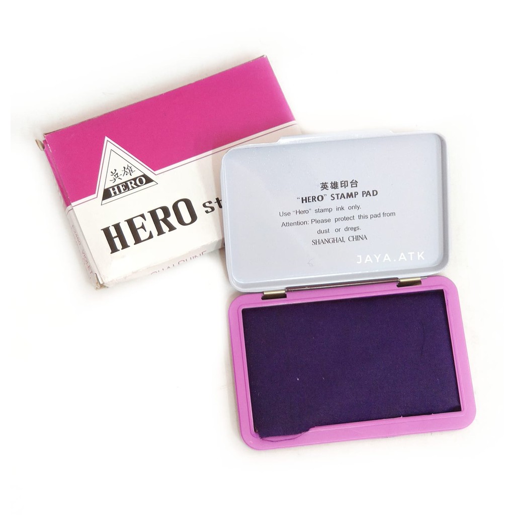 BAK STEMPEL PLUS TINTA STAMP PAD BANTALAN CAP STEMPEL HERO E2460 TINTA UNGU KECIL