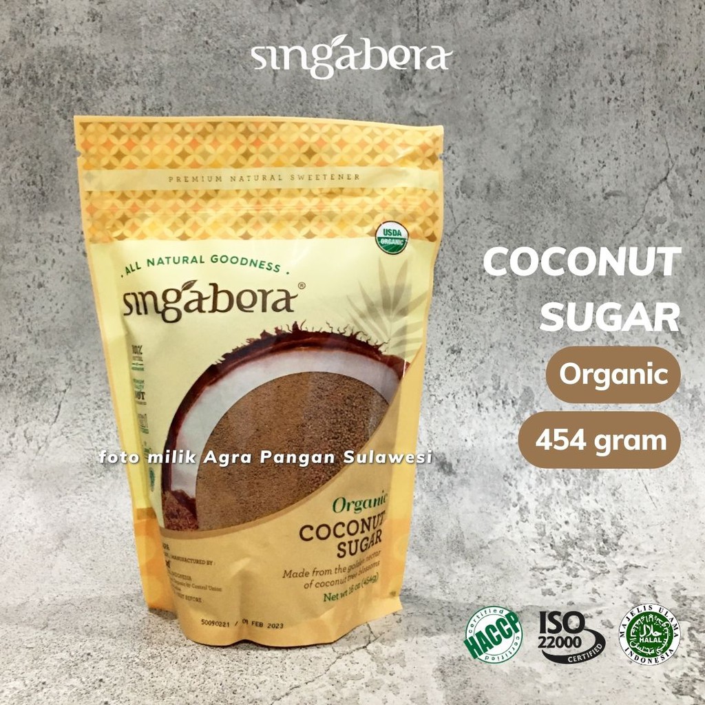 

Organic Coconut Sugar Singabera Gula Kelapa Organik 454g | Rendah Glisemik - Aren / Brown / Palm