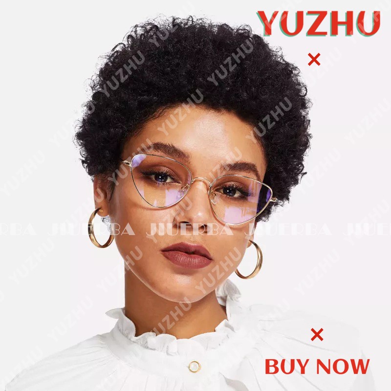 (YUZHU) COD Western Retro Gaya Mata Kucing Kacamata Wanita/Pria Cat Eye Eyeglasses Metal Frame Women/Men