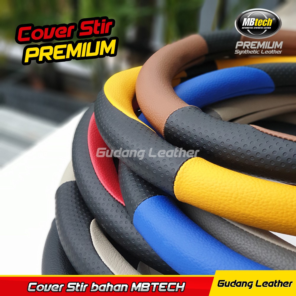 Cover Stir Mobil / sarung Stir Bahan MBTECH - Putih