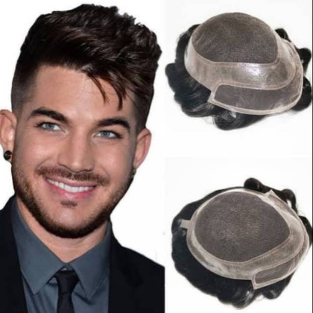 TOUPEE SHORT WIG PENUTUP TUTUP BOTAK 10CM PRIA WANITA COWOK HUMAN HAIR/ TOUPEE TOP HAIR RAMBUT ASLI