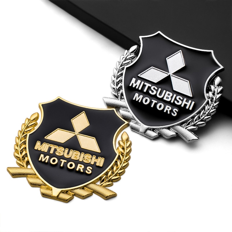 2pcs Stiker Emblem / Badge Metal Untuk Kaca Samping Mobil Mitsubishi Xpander Mirage Lancer Pajero Kuda Outlander