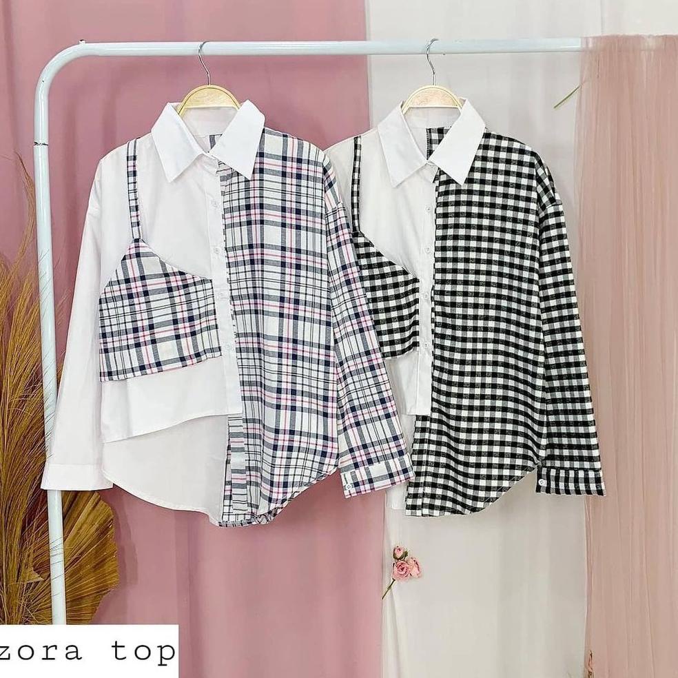 Ready stock || Y7FH0 Zora Top / Baju Atasan Wanita 2021 / Kekinian / Atasan Murah / Outfit Wanita / 