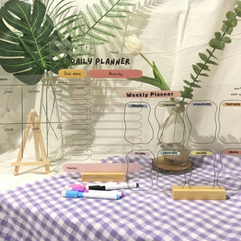 

[UV PRINT] Acrylic Planner A4 Weekly planner Daily Planner Korean aesthetic cute ins