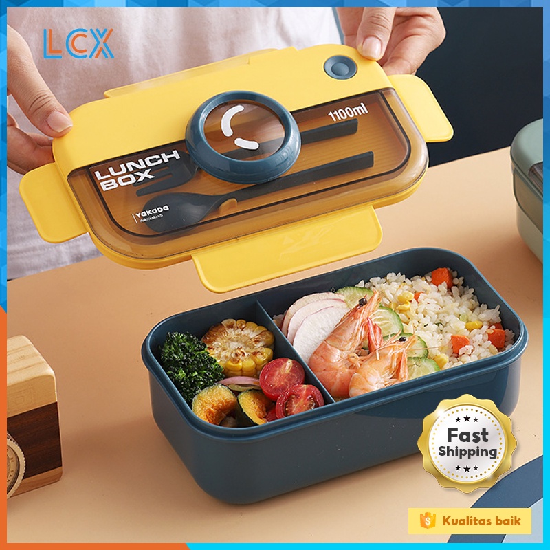 LCX Lunch Box / Anti Bocor Kotak Makan Set BPA FREE / ​Free Sendok Tempat Makan