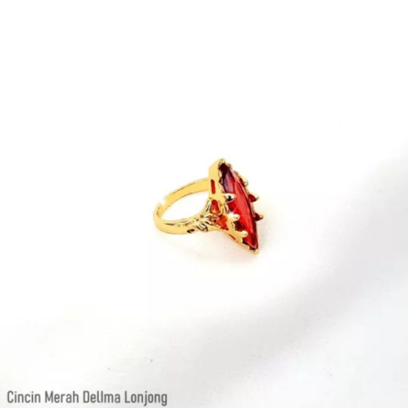 Cincin permata merah terbuat dari coin logam asli coin imfor malaysia asli tidak luntur