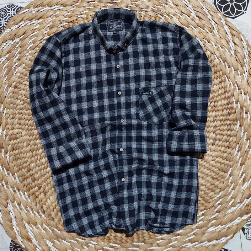 Kemeja Flanel Pria Wanita Lengan Panjang Oversize Motif Kotak Kotak Unisex-1412