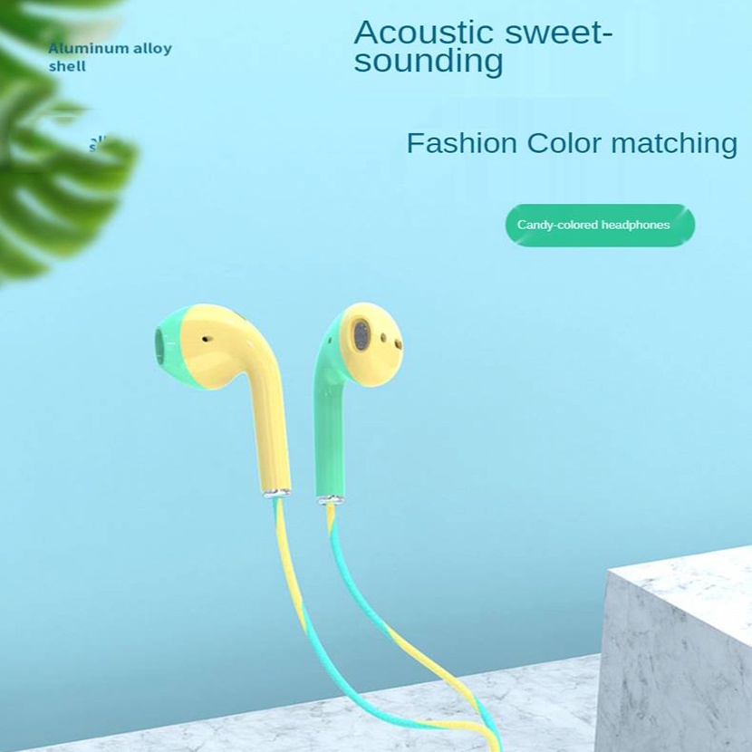 Two-color Macaron Lightweight And Comfortable Wired Headphone