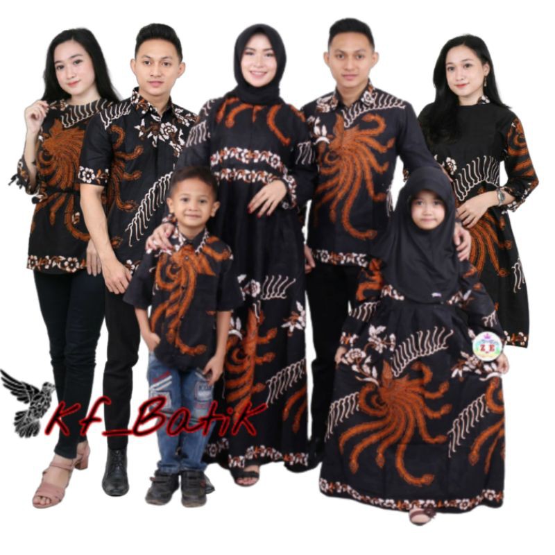 (COUPLE FAMILY) Batik Couple keluarga sania ruffle ori ndoro jowi dnt motif Ahaye