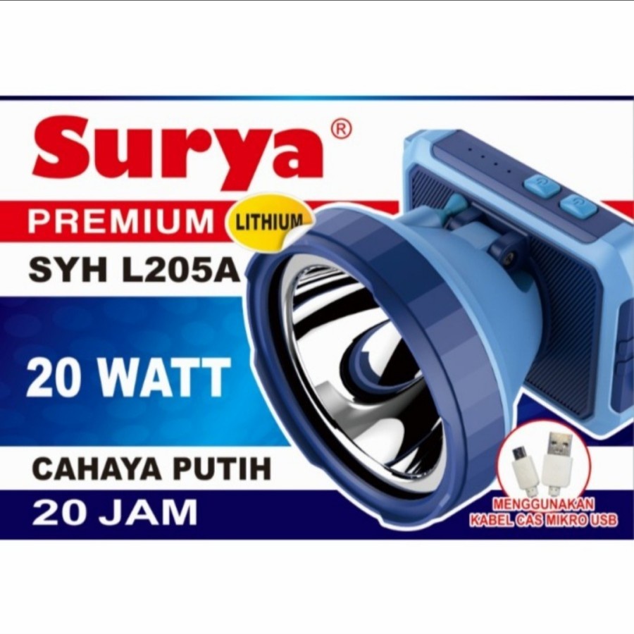 SURYA Senter Kepala SYH L205A - Head Lamp 20 watt - cahaya Putih