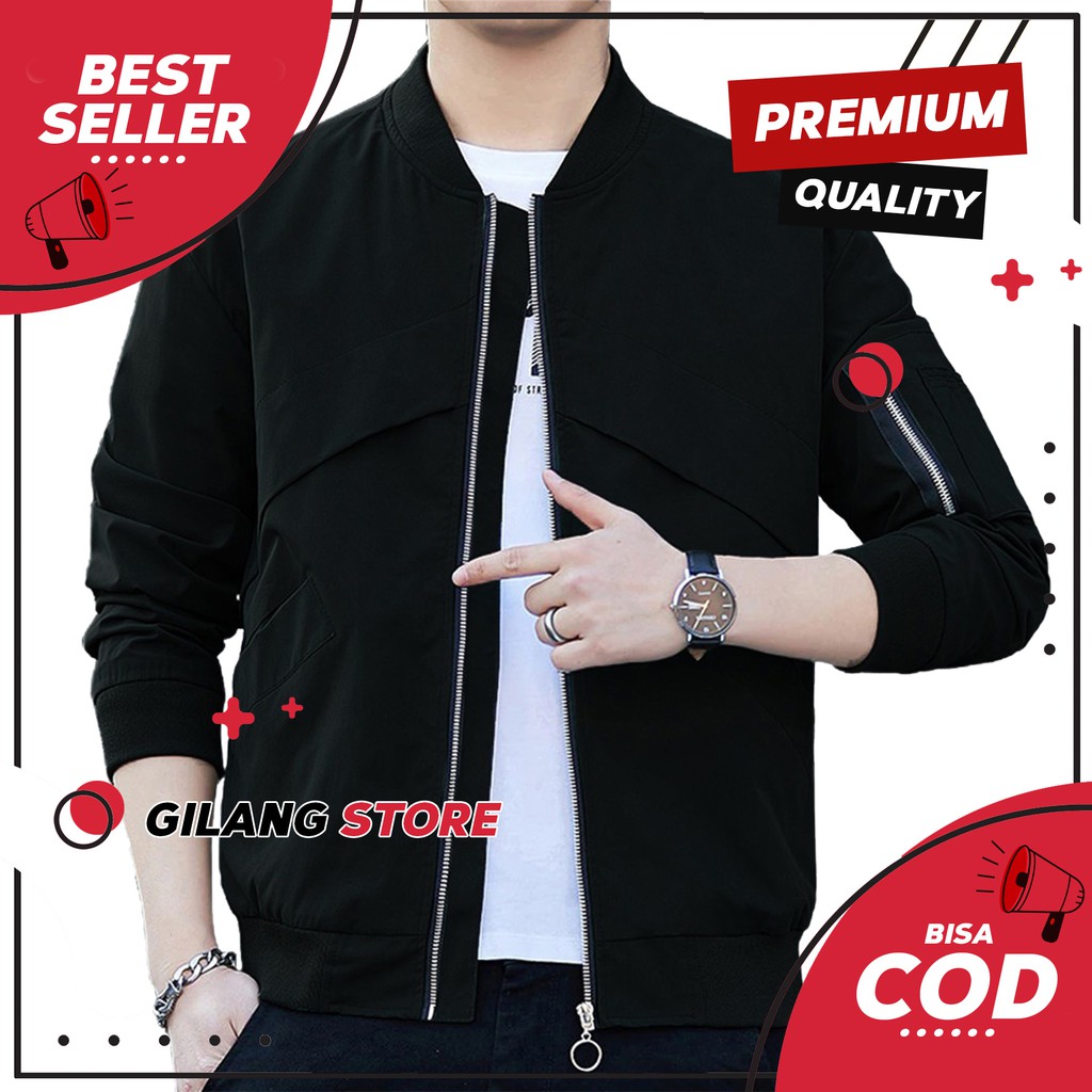Jaket Jeans Pria Sobek Jumbo Big Size XXL Original 100% Import Hitam Polos Premium