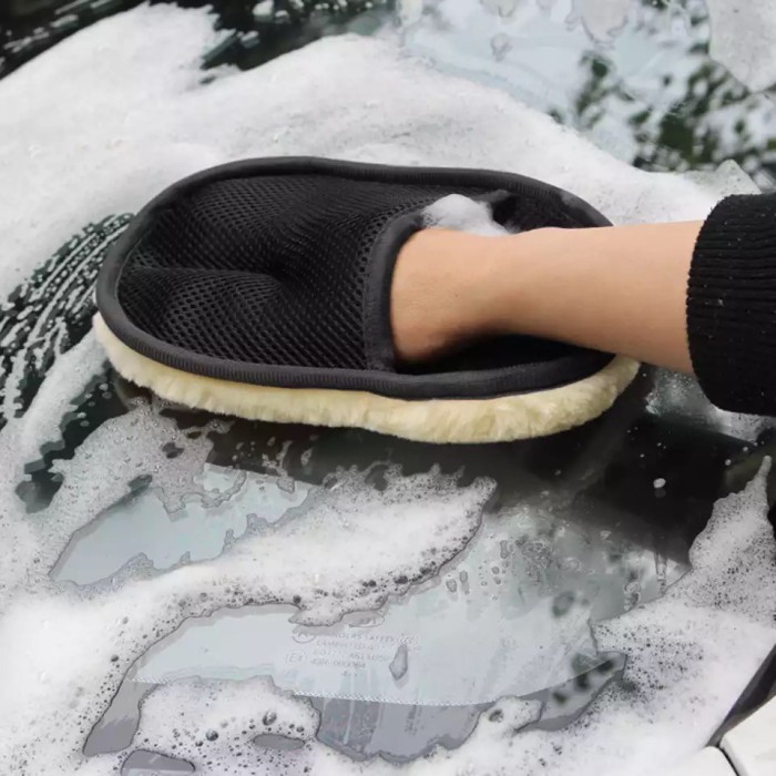 Sarung Tangan Lap Bahan Wool Cuci Mobil Motor Perabotan Anti Gores