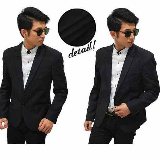 BLAZER BOSS / BLAZER HITAM POLOS / BLEZER PRIA POLOS / ALMAMATER