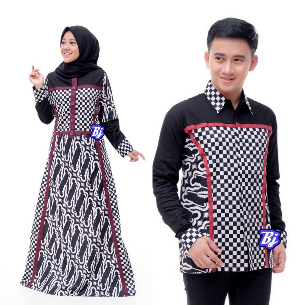 BJ Gamis dan Kemeja Batik Couple 007-C