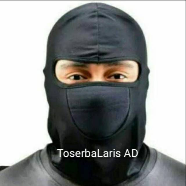 Masker ninja Balaclava Polos Hitam