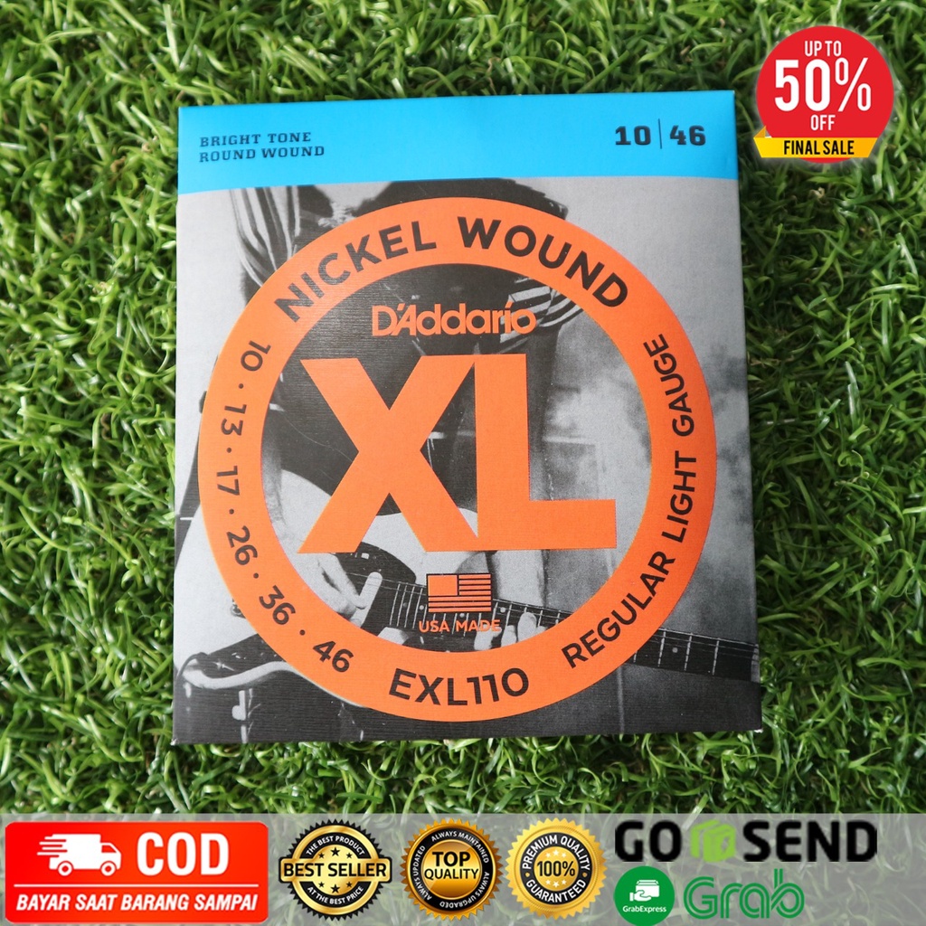 Senar Gitar Elektrik D'addario Daddario EXL110 EXL120 EXL130 1 Set