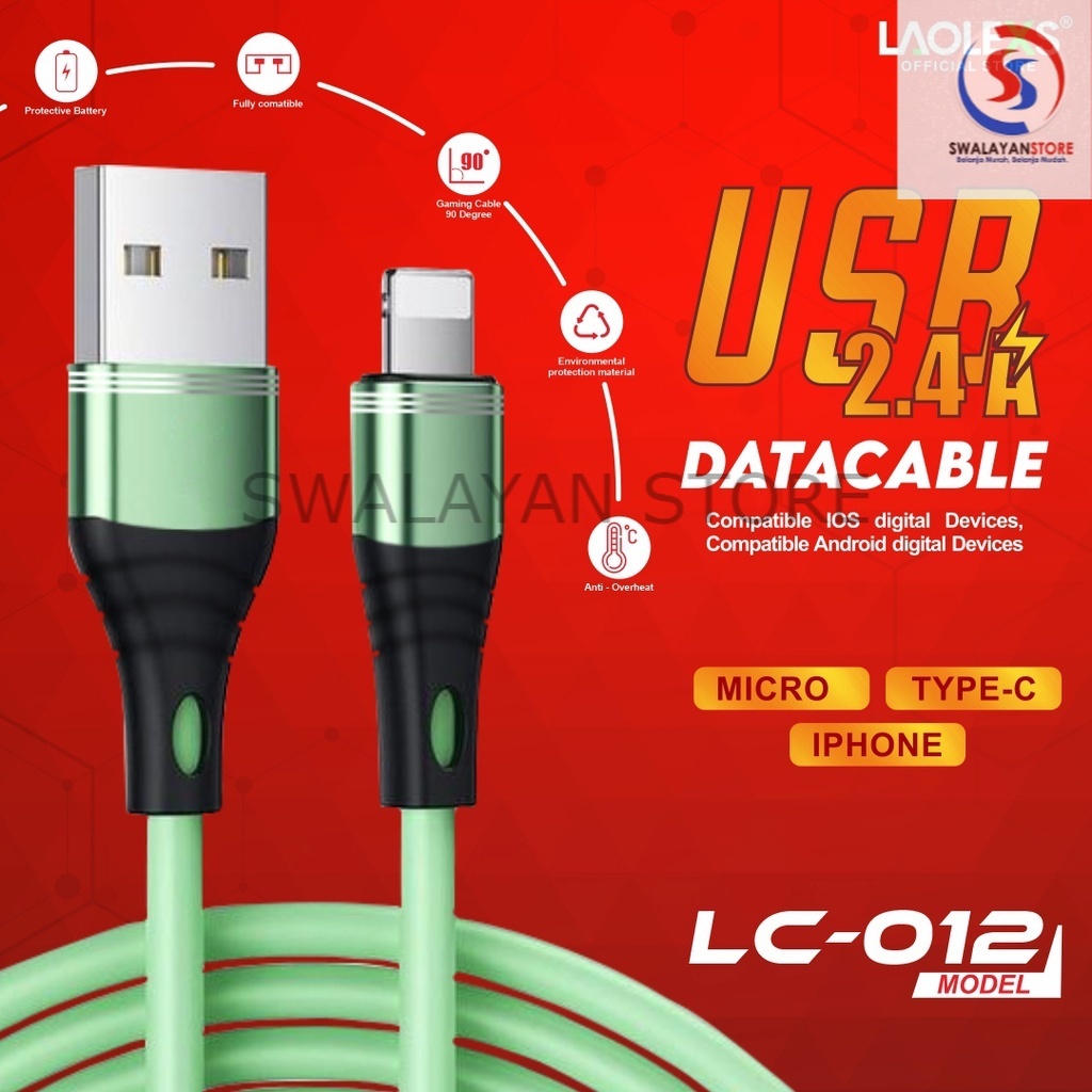 Charger Kabel Charger / USB LC012 Output 2.4A / Fast Charging / (LIGHTNING USB) LAOLEXS