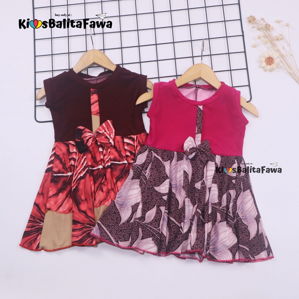 Dress Lala Bayi Uk 3-18 bulan / Baby Anak Perempuan Murah Dres Batik Yukensi Baju Adem  Motif