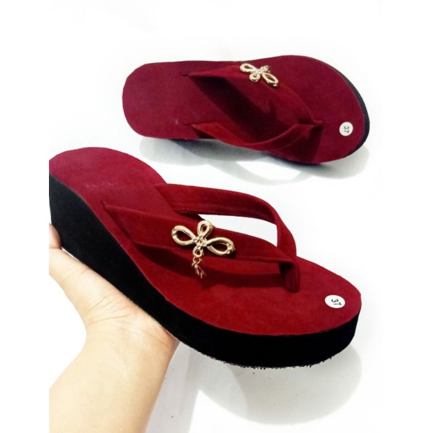 SANDAL WEDGES BELUDRU PRADA - SANDAL WANITA MURAH - SANDAL JAPIT SPON  - WEDGES WANITA (PRADAA BROSS)