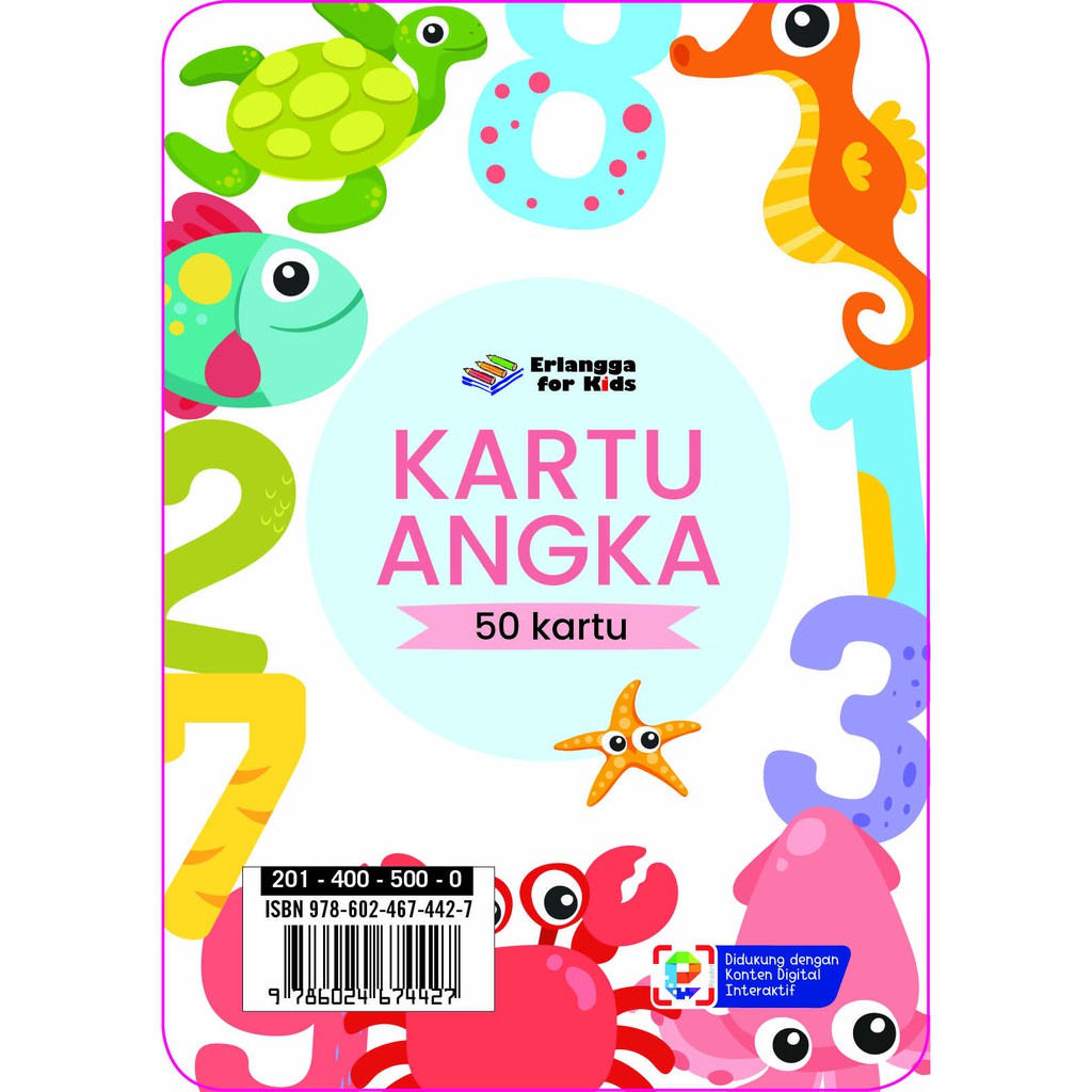KARTU ANGKA 50 KARTU ORIGINAL ERLANGGA FOR KIDS