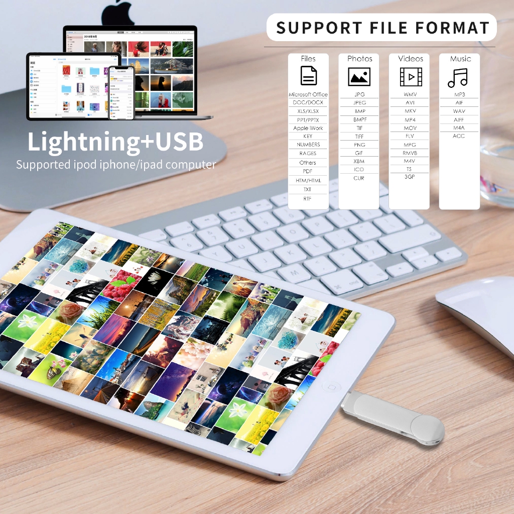 3 in 1 USB 2.0 Flash Drive Memory Stick OTG untuk PC 512GB Smart Phone