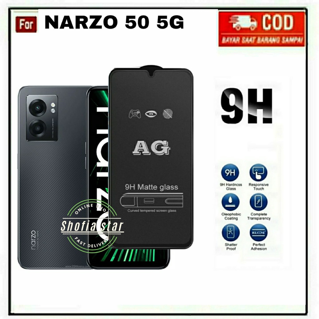 TEMPPERED GLASS NARZO 50 5G TG LAYAR ANTIGORES KACA FULL COVER