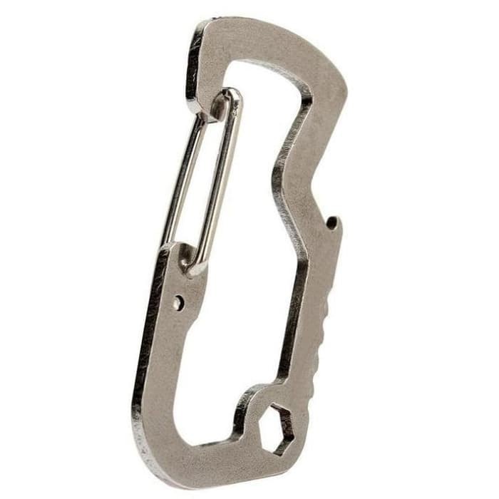 Carabiner Pembuka Botol Versatile EDC Stainless Steel Multifungsi