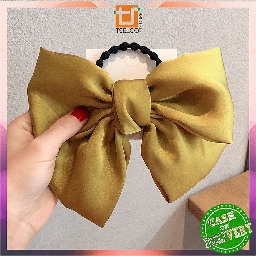 OFM-C160 Ikat Rambut Pita Besar Kuncir Rambut Hairband Aksesoris Wanita Kunciran Rambut Korea Style-PITA KUNING