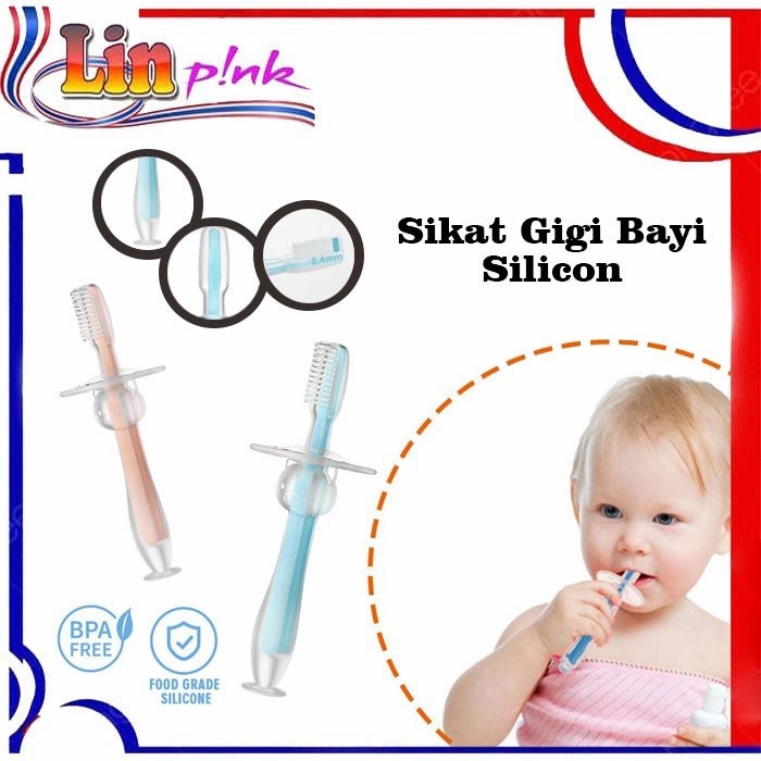 MOMBABY1 Sikat Gigi anak bayi / Teether 2 in 1 anak bayi bisa sikat gigi