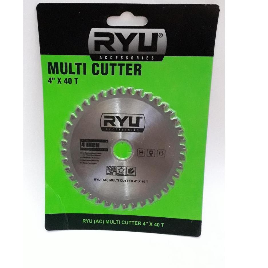 RYU Multi Cutter Mata Gergaji Multicutter 4 &quot; x 40 T + Adaptor Set Konektor Bor Custom jadi gerinda